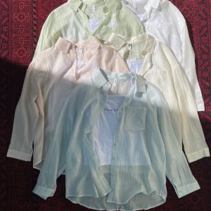 شومیز شیشه ای نگین دار با تاپ