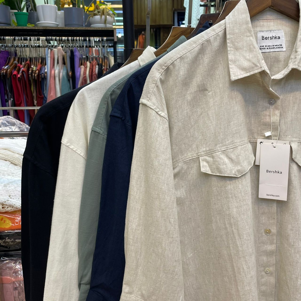 شومیز کتان | برند برشکا BERSHKA - Image 2